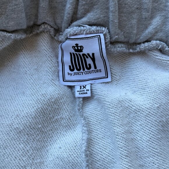 Juicy Couture Gray 100% Cotton Jogger Pants w/ Drawstring Waist Womens Size 1X - Picture 8 of 9